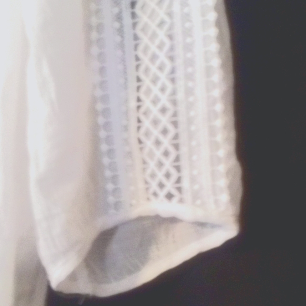 Unique Spectrum White Top- Lace detail - 1X - NWT! - Picture 6 of 6